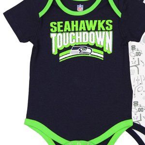 3 Pack Seattle Seahwaks Baby Creeper Set